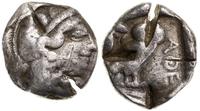 tetradrachma 479-393 pne, Aw: Głowa Ateny w praw