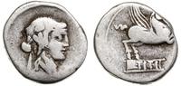 denar 90 pne, Rzym, Aw: Głowa Libera w prawo; Rw