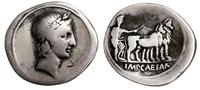 denar 29-27 pne, Rzym, Aw: Głowa Oktawiana przed
