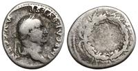 denar 73, Rzym, Aw: Głowa cesarza w wieńcu lauro