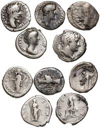 zestaw 5 x denar, Hadrian, Antoniusz Pius, Faust