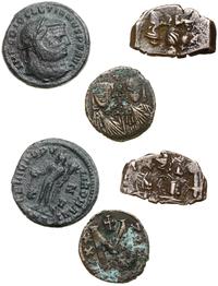 zestaw 3 monet, follis Dioklecjana, follis z Biz