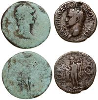 lot 2 monet, sestercja - Klaudiusz (?) i as - Ag
