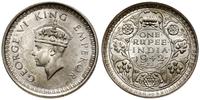 1 rupia 1942, Bombaj, pięknie zachowane, KM 557