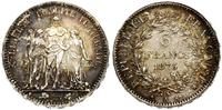 5 franków 1873 A, Paryż, srebro próby "900", 25.
