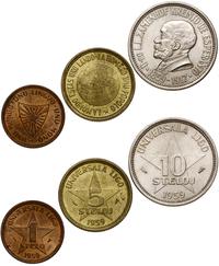 Niderlandy, zestaw monet o nominale: 10 steloj, 5 steloj oraz 1 stelo, 1959 (po 1960 roku)