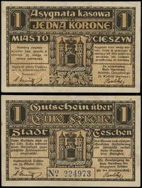 1 korona 25.10.1919, numeracja 224973, zagniecen