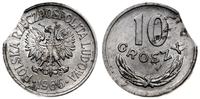 Polska, destrukt monety o nominale 10 groszy, 1966