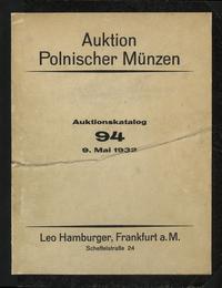 literatura numizmatyczna, Leo Hamburger Frankfurt a.M; Auktionskatalog 94- Sammlung Chomiński 9, Mai..