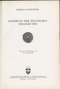 wydawnictwa polskie, Gumowski Marian – Handbuch der polnischen Siegelkunde, Graz 1966