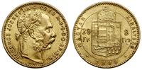 Węgry, 20 franków = 8 forintów, 1888 KB
