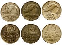 Polska, zestaw: 3 x 10 fenigów, 1932