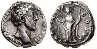 denar 157-158, Rzym, Aw: Głowa cezara w prawo, A