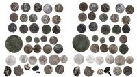 zestaw 36 monet, zestaw różnych monet, głównie p