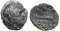 brąz 158-150 pne, Aw: Głowa Zeusa w prawo, Rw: M