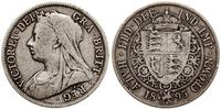 1/2 korony 1895, Londyn, srebro, 13.82 g, patyna