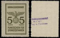 Polska podczas II Wojny Światowej, bon na towary włókiennicze wartości 5 punktów