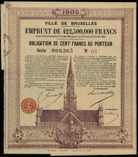 Belgia, obligacja na 100 franków na okaziciela, 20.11.1906