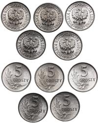 zestaw: 5 x 5 groszy 1962 i 5 x 5 groszy 1968, m