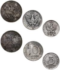zestaw 3 monet, mennica Stuttgart, w zestawie: 5