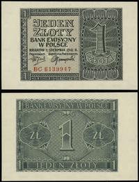 1 złoty 1.08.1941, seria BC, numeracja 6139947, 