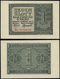 1 złoty 1.08.1941, seria BC, numeracja 6139948, 