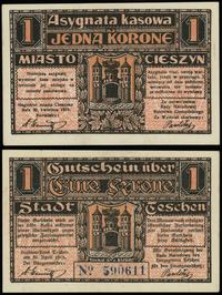 1 korona 30.04.1919, numeracja 590611, lekko nie