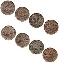 Polska, zestaw 10 x 2 grosze, 1925, 1930, 1931, 1932, 1933, 1934, 1936