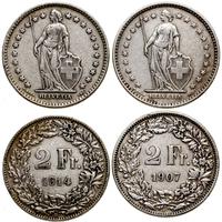 Szwajcaria, zestaw: 2 x 2 franki, 1907 i 1914