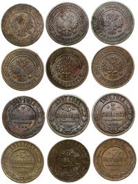 Rosja, zestaw: 12 x 3 kopiejki, roczniki od 1905 do 1916 roku