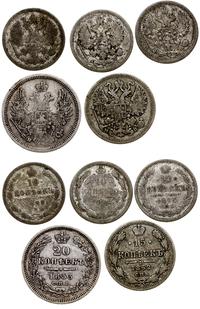 zestaw monet, 20 kopiejek 1853, 15 kopiejek 1862