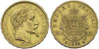 20 franków 1865/BB, Strasburg, złoto "900", 6.41