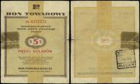 bon na 5 dolarów 1.01.1960, seria De, numeracja 