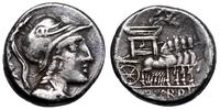 denar 87 pne, Rzym, Aw: Głowa Minerwy w hełmie, 