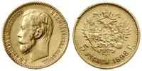 5 rubli 1898 (АГ), Petersburg, złoto, 4.28 g, za