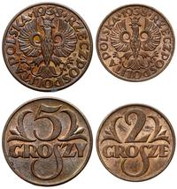 Polska, zestaw: 2 i 5 groszy, 1938