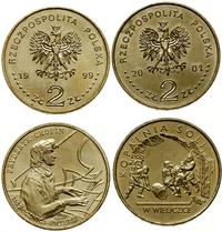 zestaw: 2 x 2 złote 1999 i 2001, Warszawa, 150. 