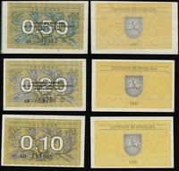 Litwa, zestaw: 0.10, 0.20, 0.50 talonas, 1991