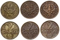 Polska, zestaw: 3 x 2 grosze, 1923, 1925, 1927
