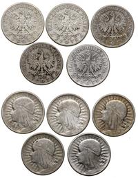 Polska, zestaw: 5 x 2 złote, 4 x 1933, 1 x 1934