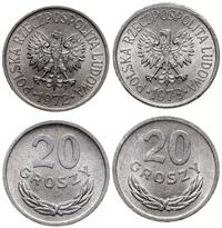 zestaw: 2 x 20 groszy 1972, 1973, Warszawa, alum