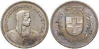5 franków 1987 B, Berno, miedzionikiel, patyna, 