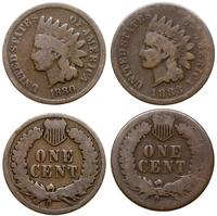 lot 2 x 1 cent 1880, 1883, Filadelfia, typ India