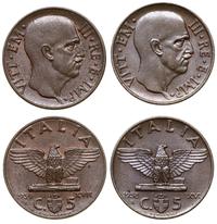 zestaw 2 x 5 centesimi 1938 R, 1939 R, Rzym, mie