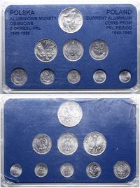 zestaw monet aluminiowych z okresu PRL, w zestaw