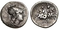 denar 136 pne, Rzym, Aw: Głowa Romy w hełmie, w 