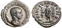 denar  218, Rzym, Aw: Popiersie cesarza w prawo,