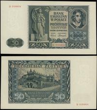 50 złotych 1.08.1941, seria D, numeracja 3184804