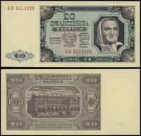 20 złotych 1.07.1948, seria KD, numeracja 651429