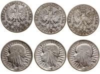 Polska, zestaw: 3 x 5 złotych, 1932, 1933, 1934